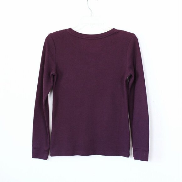 Tommy Hilfiger Purple Waffle Lace Up Henley Extra Small - Picture 8 of 11